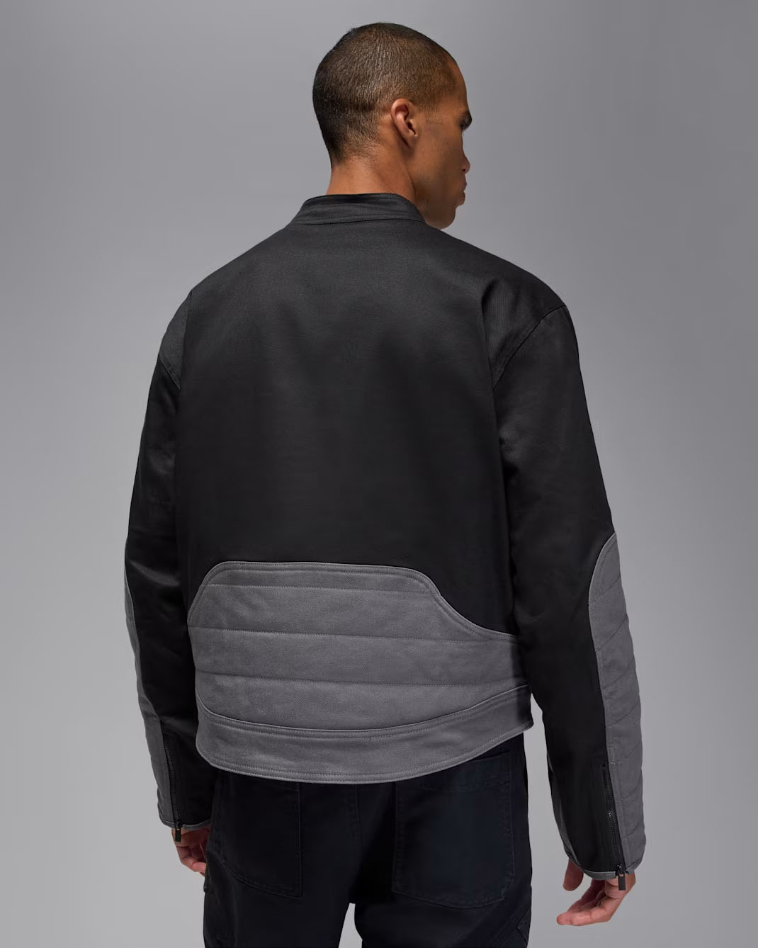 Jordan Brooklyn Mens Motorsport Jacket Black Iron Grey 2