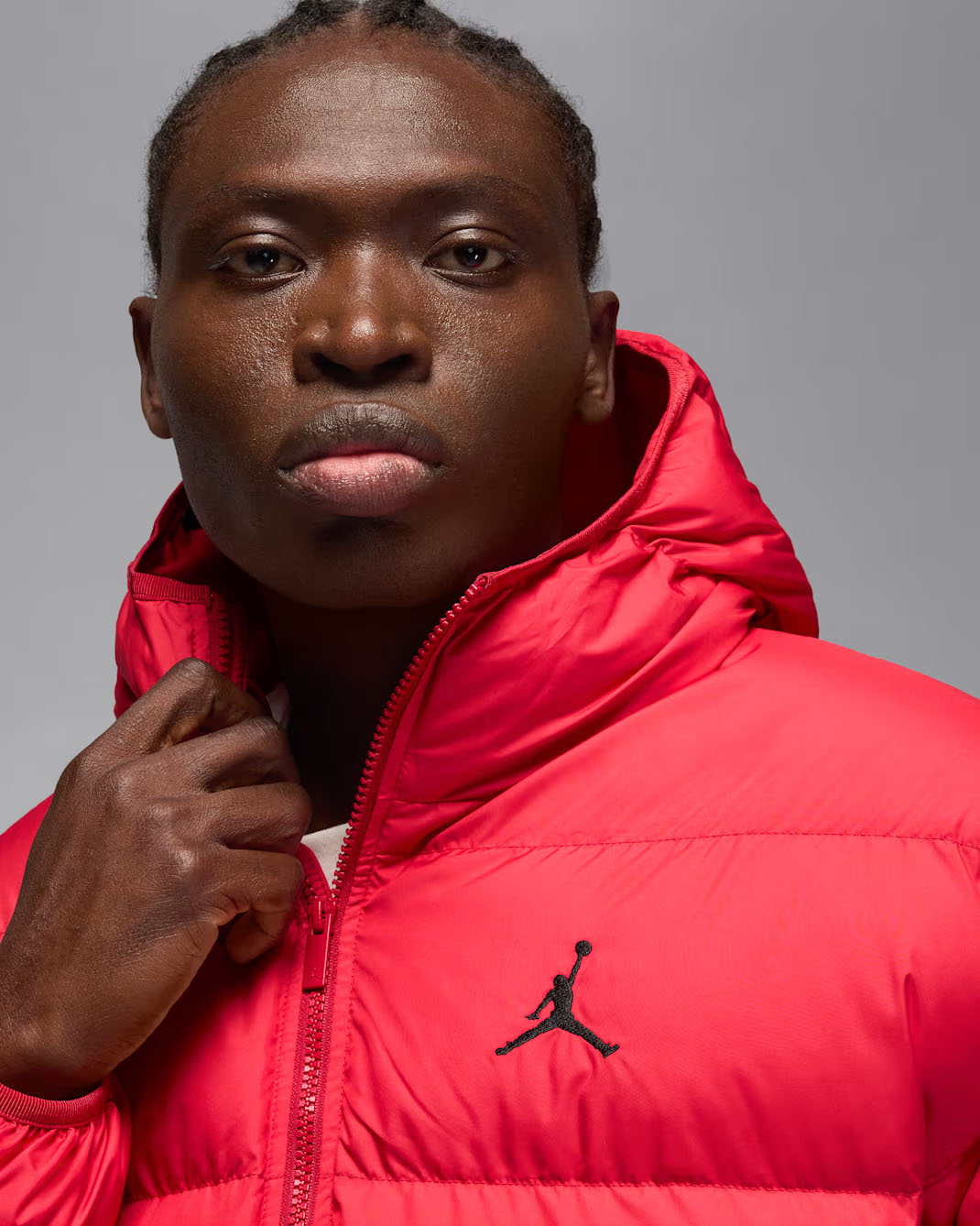 Jordan Brooklyn Mens Therma Fit Puffer Jacket Gym Red Black 4