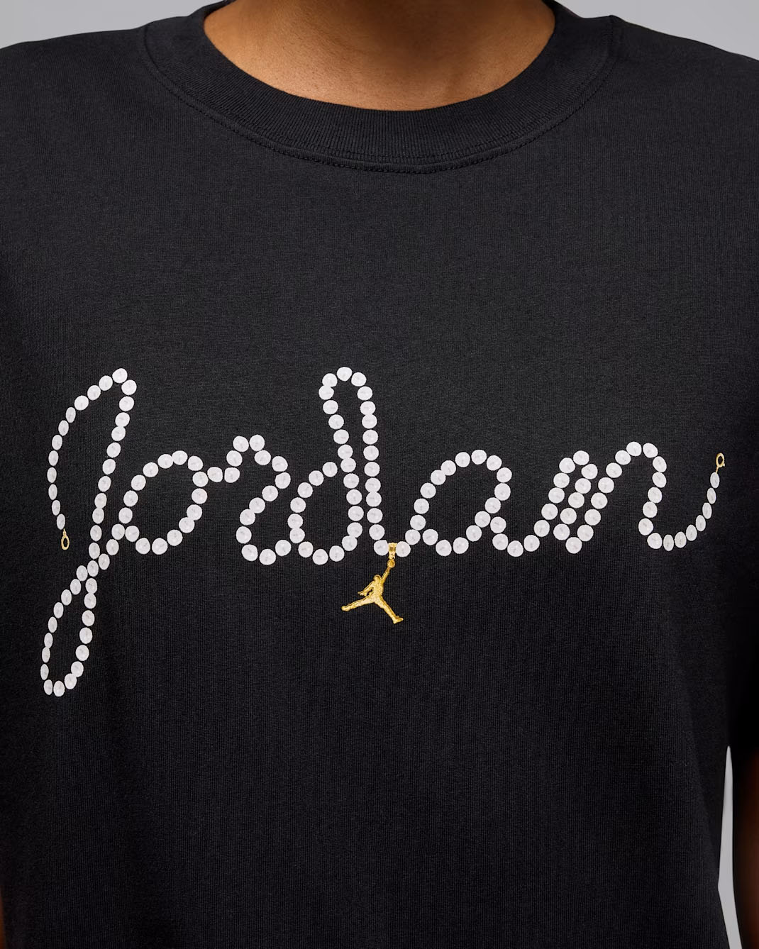 Jordan Brooklyn Womens T Shirt Black White Gold 2