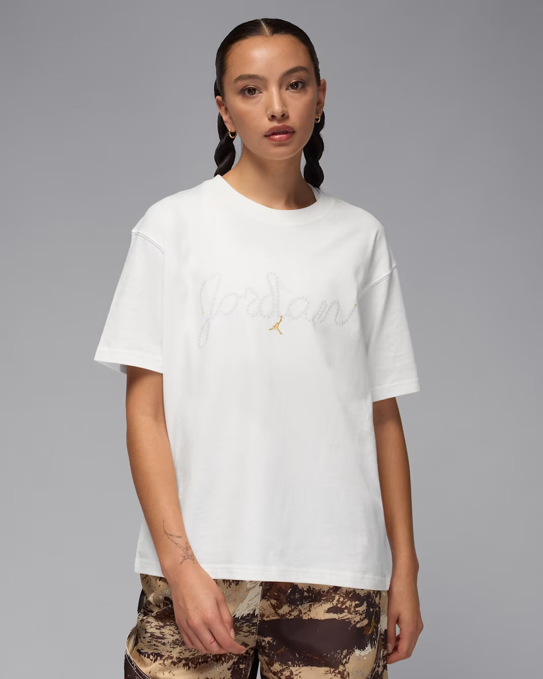 Jordan Brooklyn Womens T Shirt Sail Gold 1