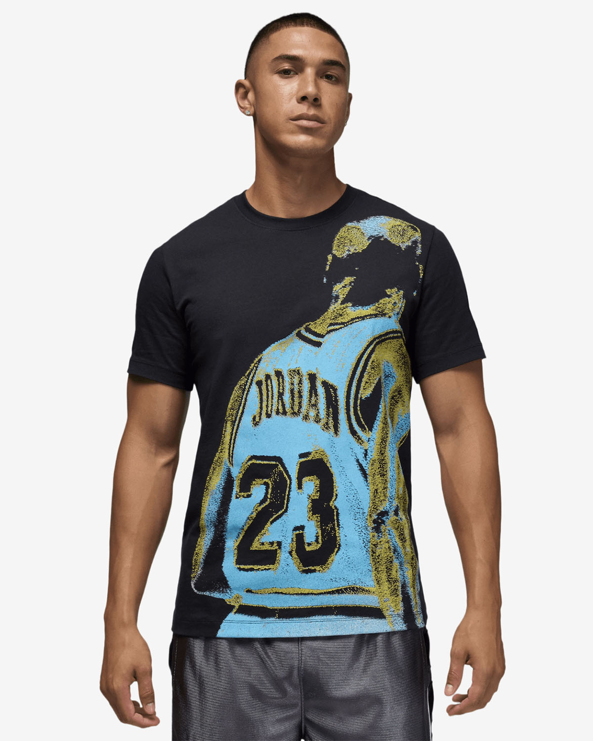 Jordan Dri Fit Sport Mens Graphic T Shirt Black Gamma Blue 1