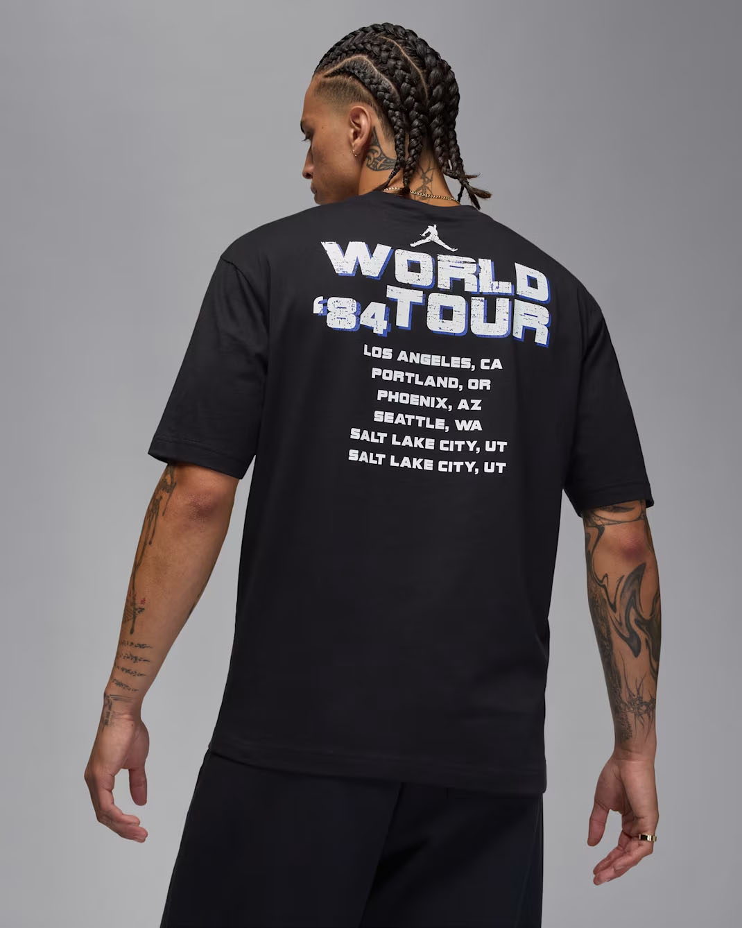 Jordan Mens World Tour 84 T Shirt Black 2