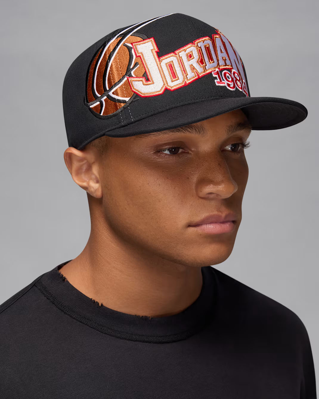 Jordan Pro Snapback Hat Black White Taxi Red 2