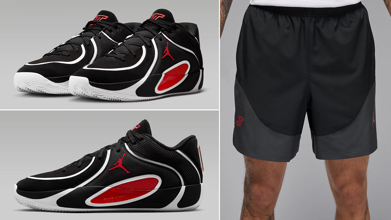Jordan Tatum 4 Bloodline Shoes and Shorts Outfit