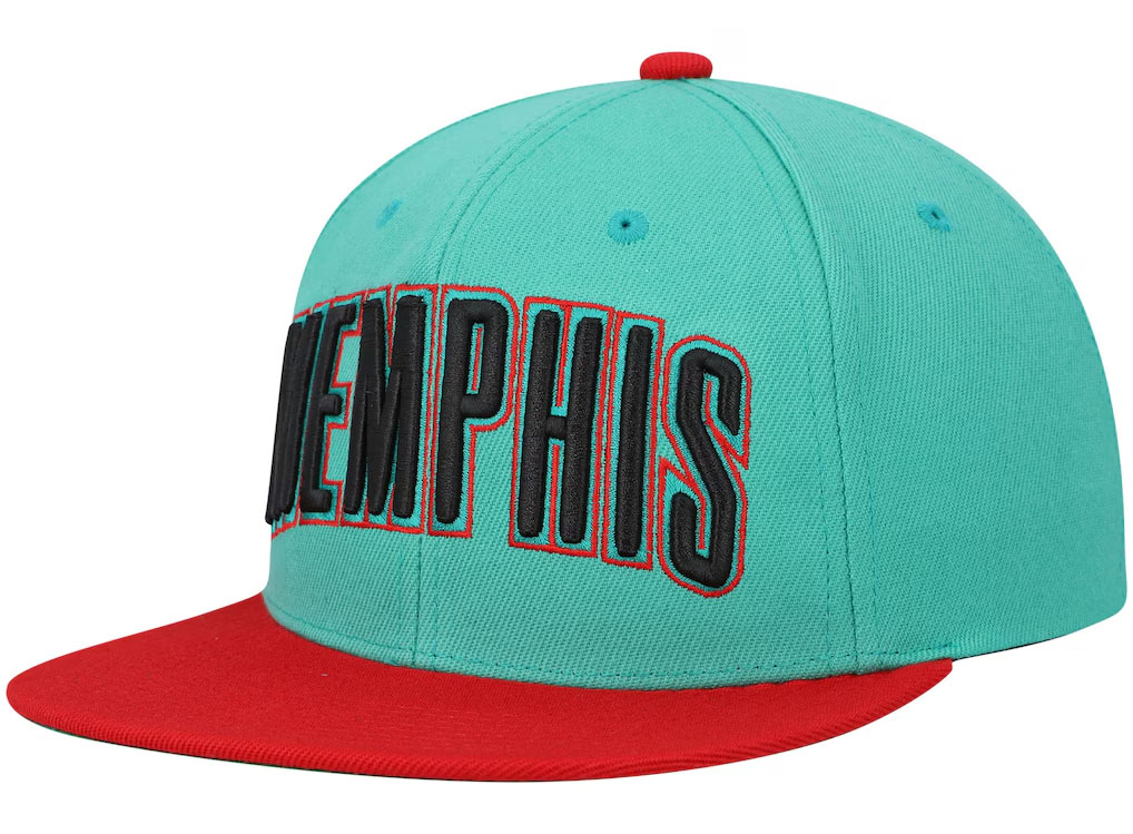 Memphis Grizzlies Mitchell and Ness Hardwood Classics Snapback Hat Teal 2