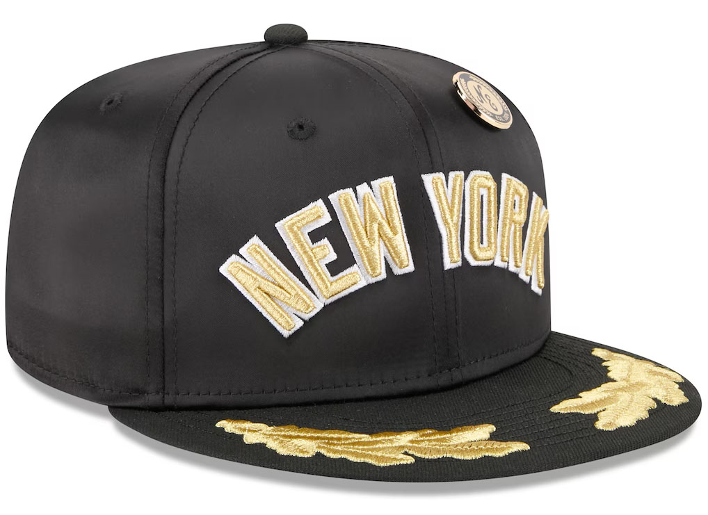 New York Yankees New Era 2025 59FIFTY Day Gold Leaf 59FIFTY Fitted Hat Black Gold 2