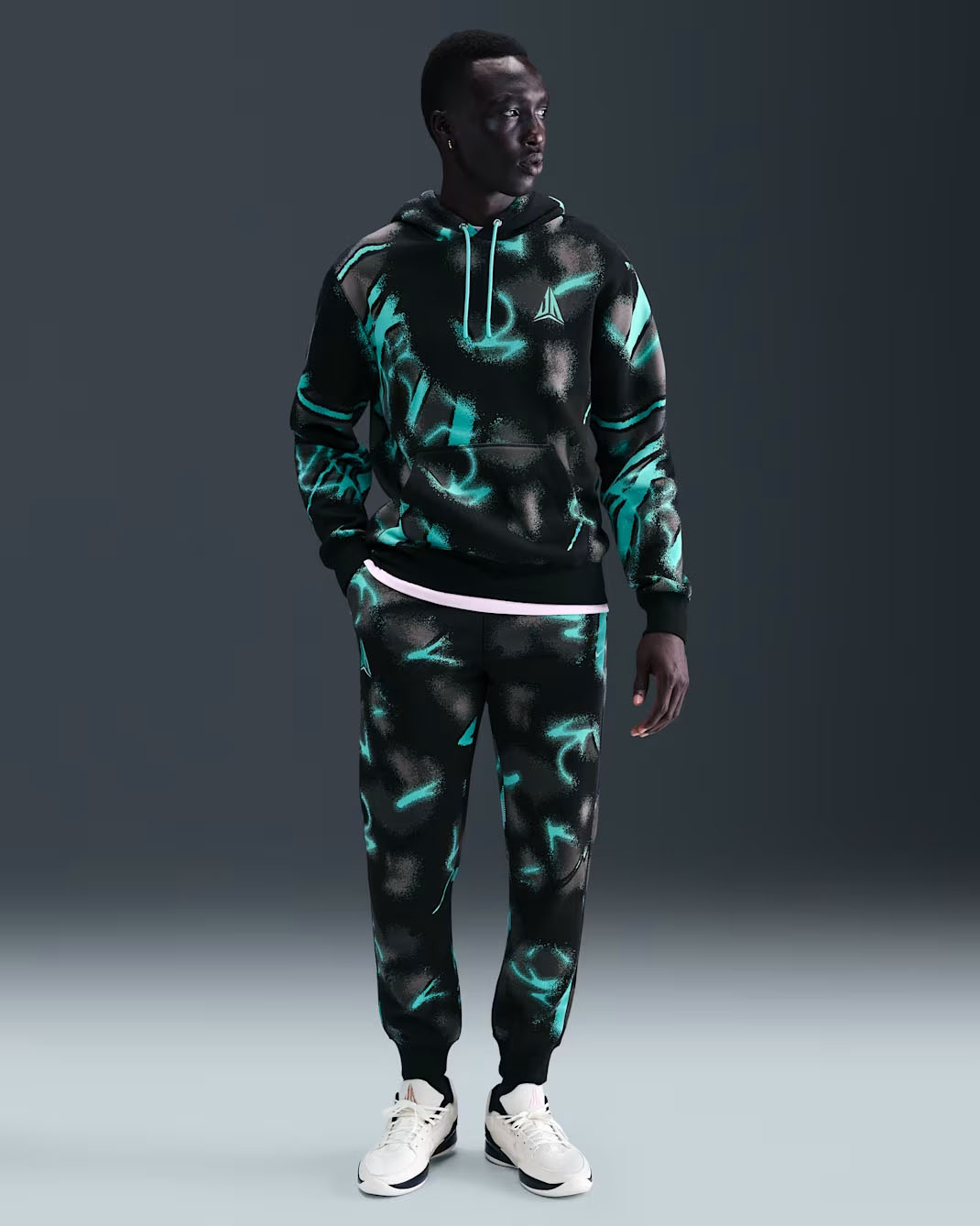 Nike Ja 3 Mens Club Fleece Hoodie and Jogger Pants Bleached Turquoise