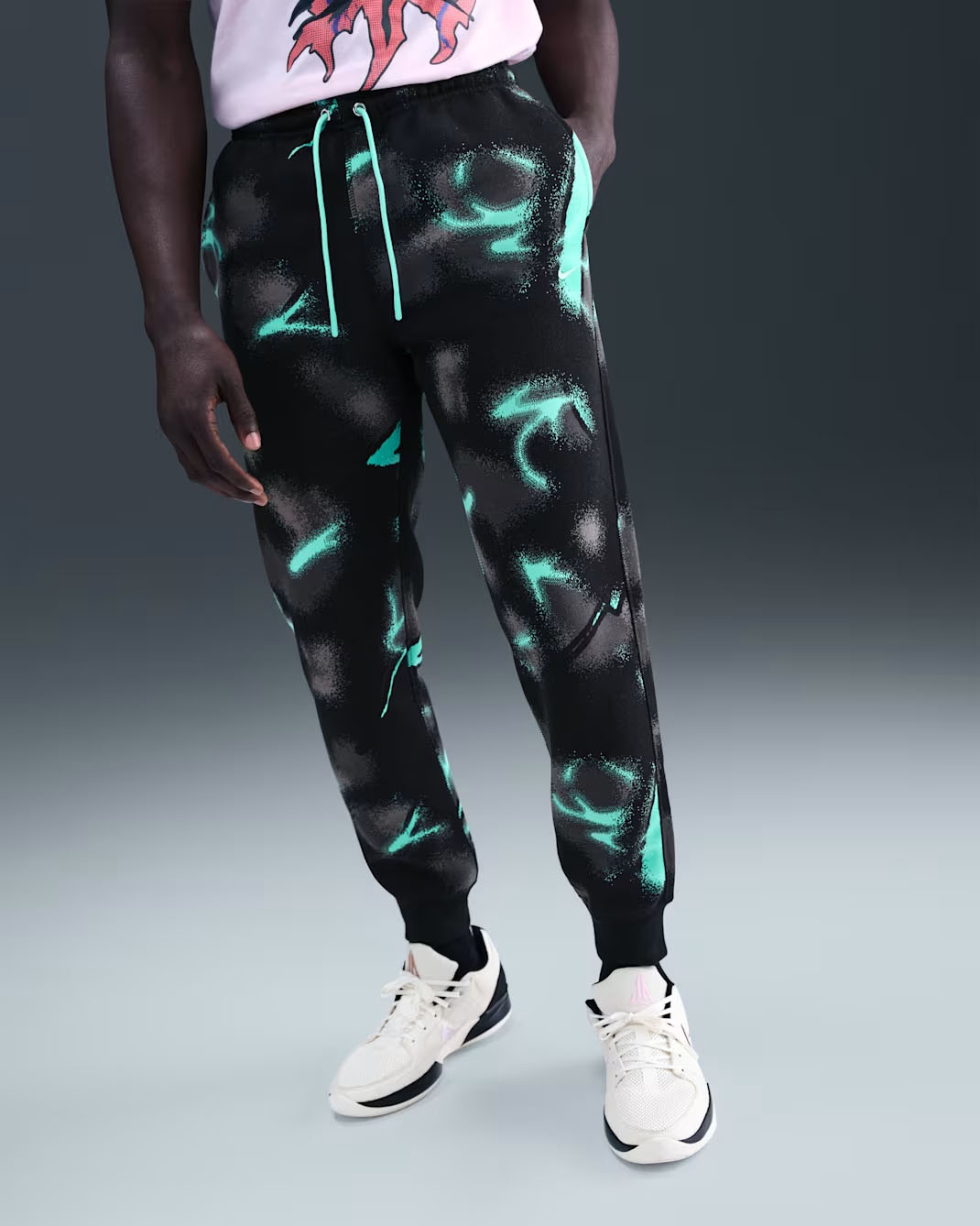 Nike Ja 3 Mens Club Fleece Jogger Pants Bleached Turquoise 1