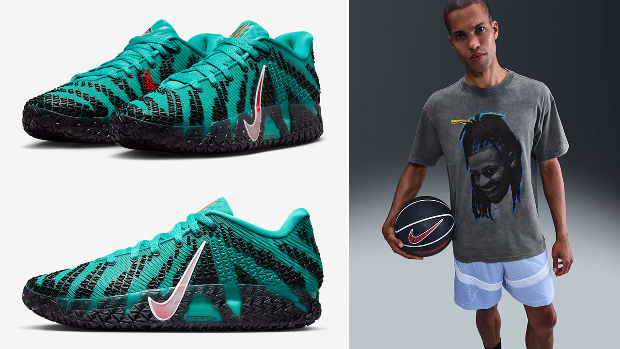 Nike Ja 3 Scratch 3 Mens Shoes and Ja Morant Black T Shirt Outfit