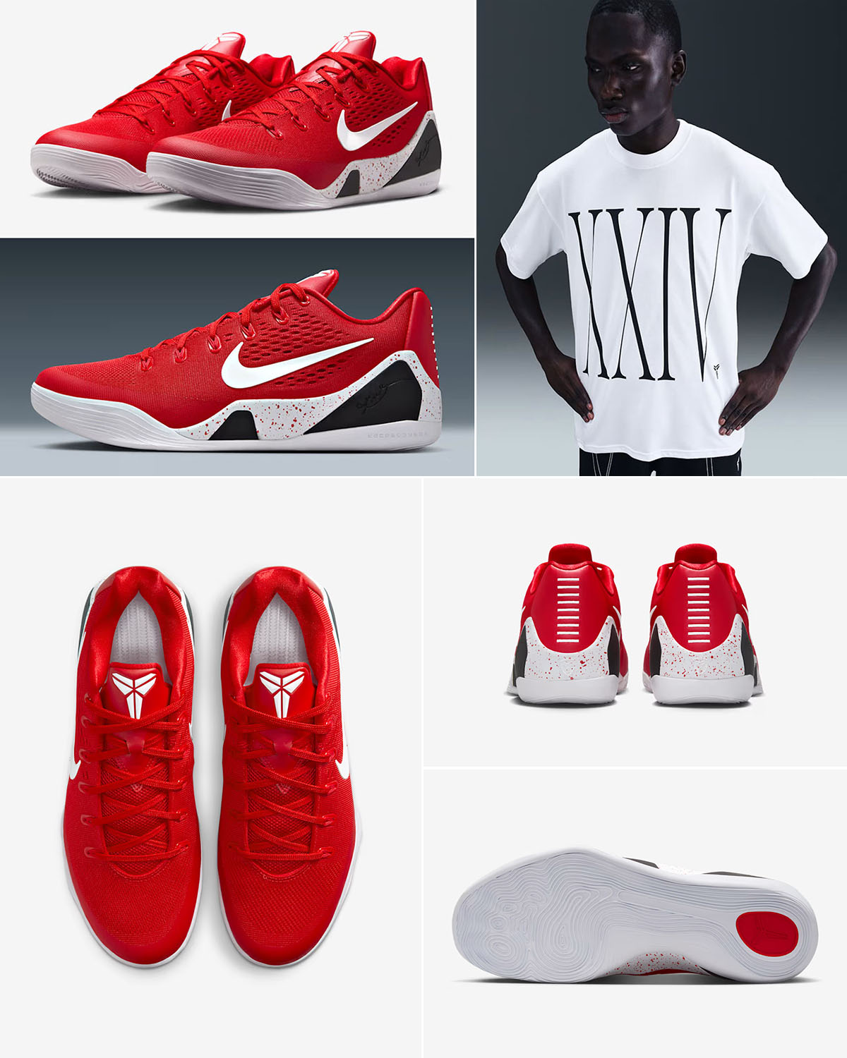 Nike Kobe 9 Elite Low EM Protro University Red Shoes and Outfits