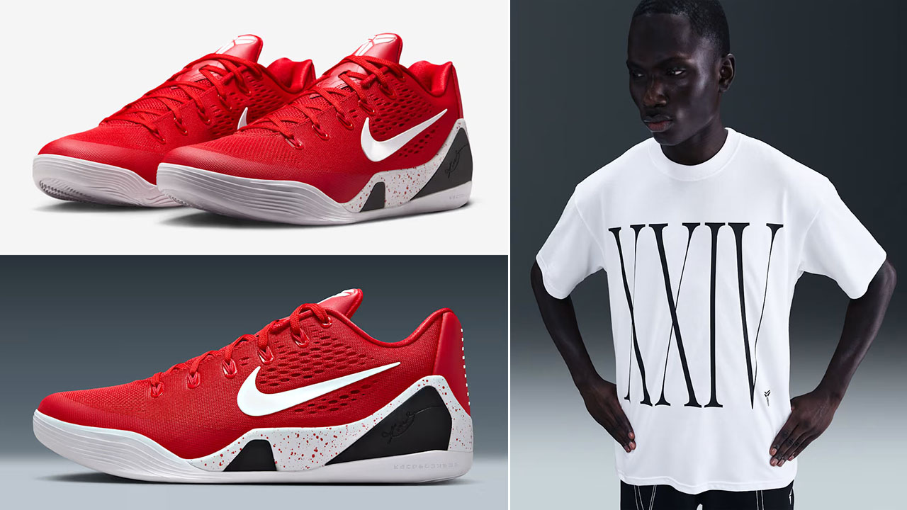 Nike Kobe 9 Elite Low EM Protro University Red Sneakers Clothing Outfits