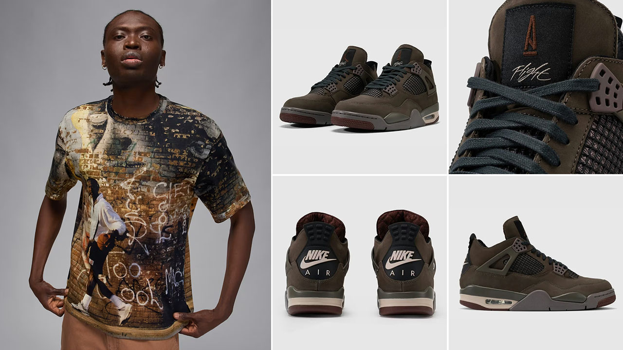 A Ma Maniere Air Jordan 4 Dark Mocha x Air Jordan 85 Graphic T Shirt