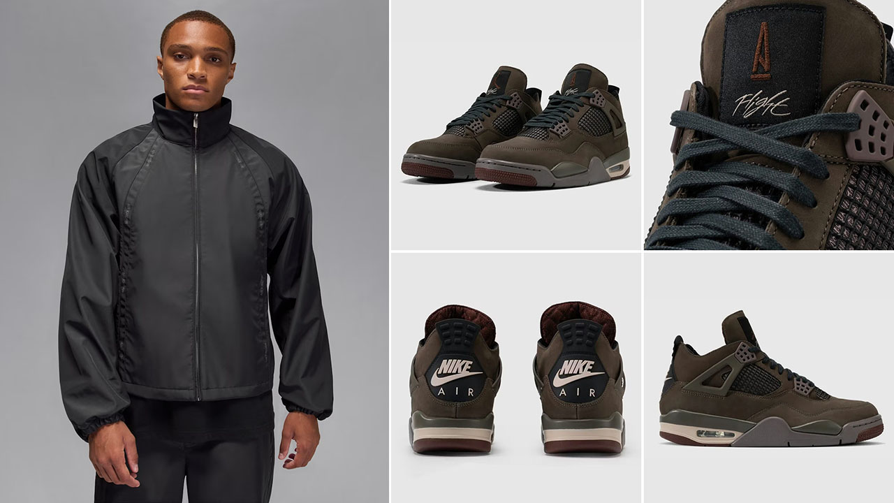 A Ma Maniere Air Jordan 4 Dark Mocha x Air Jordan Track Jacket and Pants