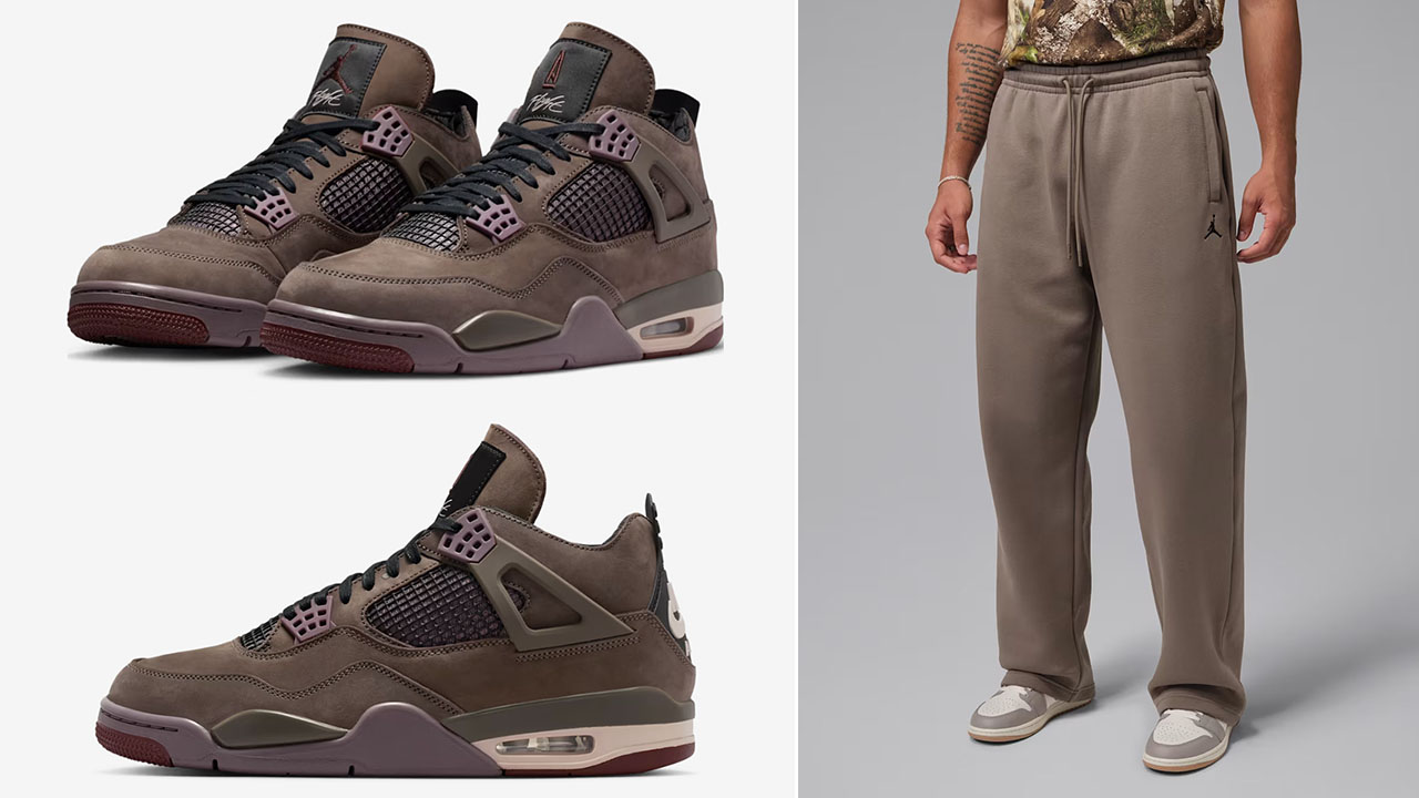 A Ma Maniere Air Jordan 4 Dark Mocha x Jordan Brooklyn Fleece Oversized Pants