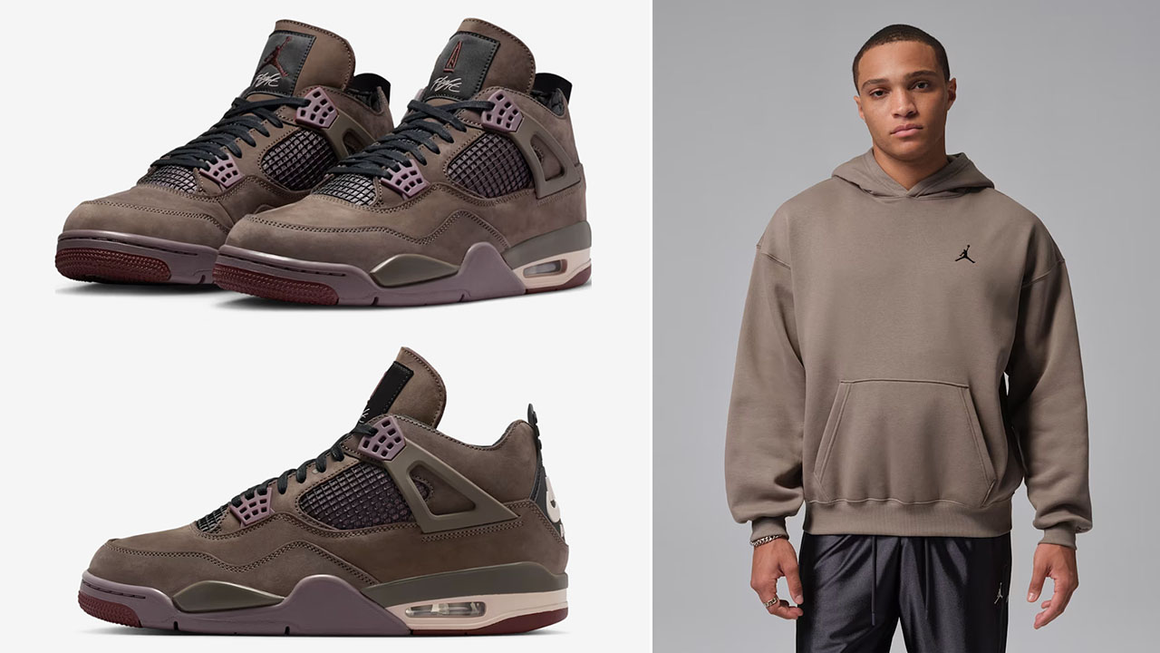 A Ma Maniere Air Jordan 4 Dark Mocha x Jordan Brooklyn Fleece Oversized Pullover Hoodie
