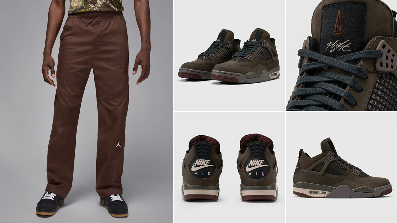 A Ma Maniere Air Jordan 4 Dark Mocha x Jordan Essentials Woven Pants