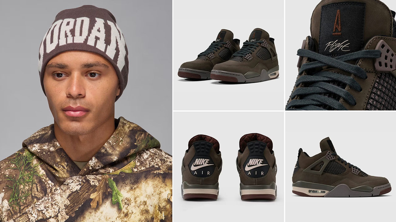 A Ma Maniere Air Jordan 4 Dark Mocha x Jordan Peak Beanie Hat