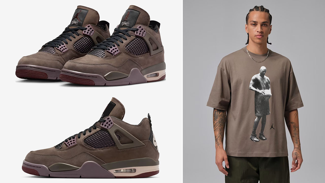 A Ma Maniere Air Jordan 4 Dark Mocha x Jordan Sport T Shirt
