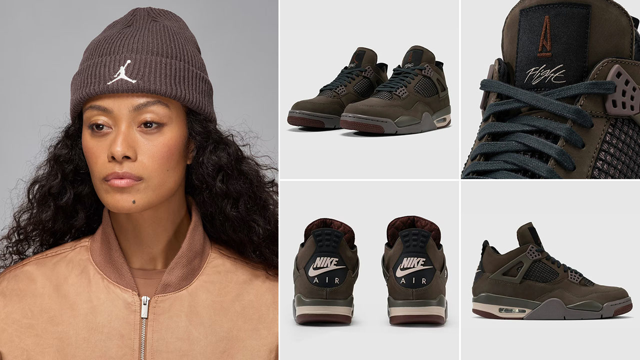 A Ma Maniere Air Jordan 4 Dark Mocha x Jordan Terra Beanie