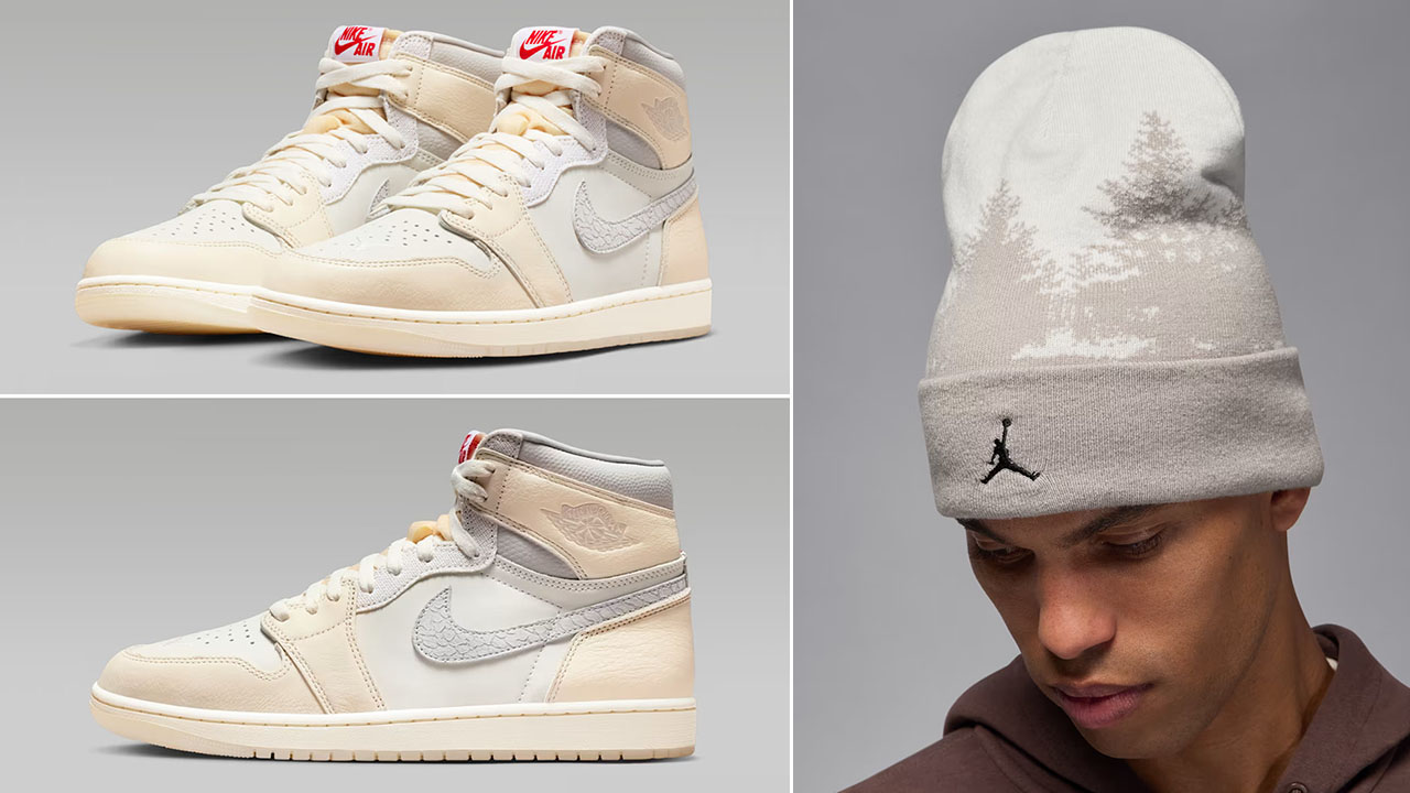 Air Jordan 1 High OG Sail x Jordan Peak Mountainside Beanie