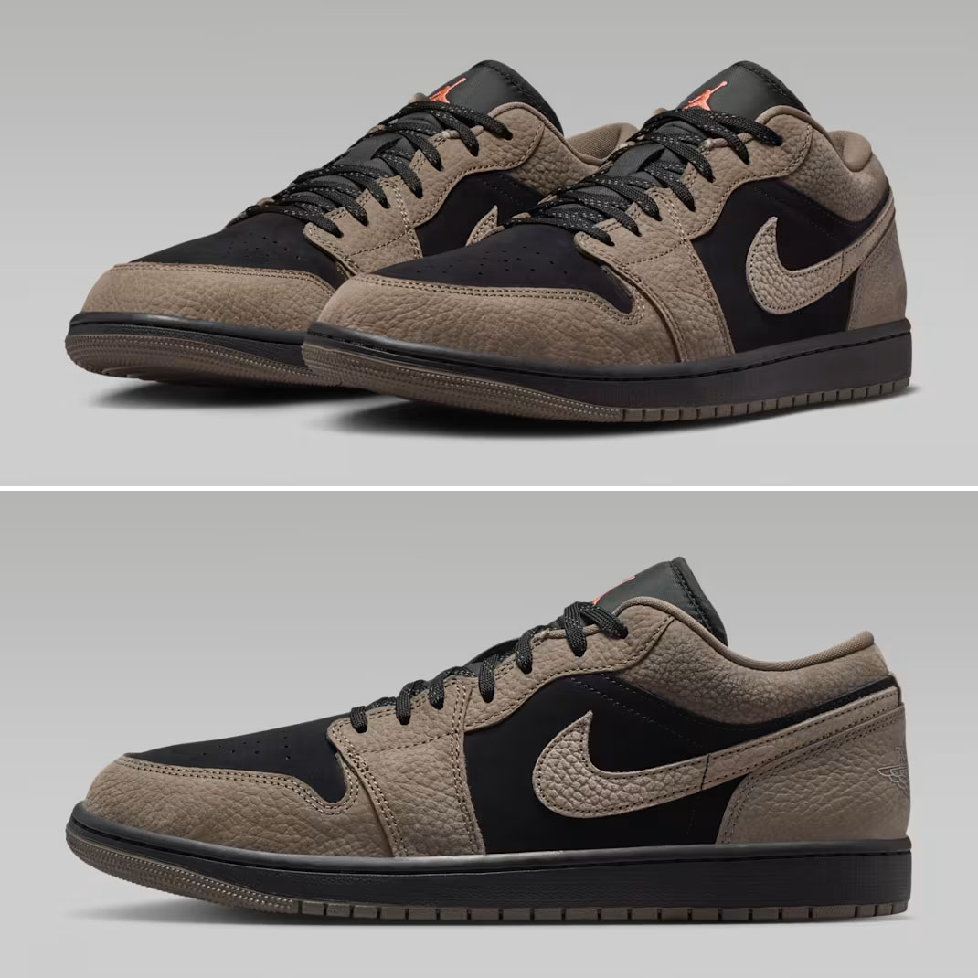 Air Jordan 1 Low Black Olive Grey Mens Shoes IB7109-005
