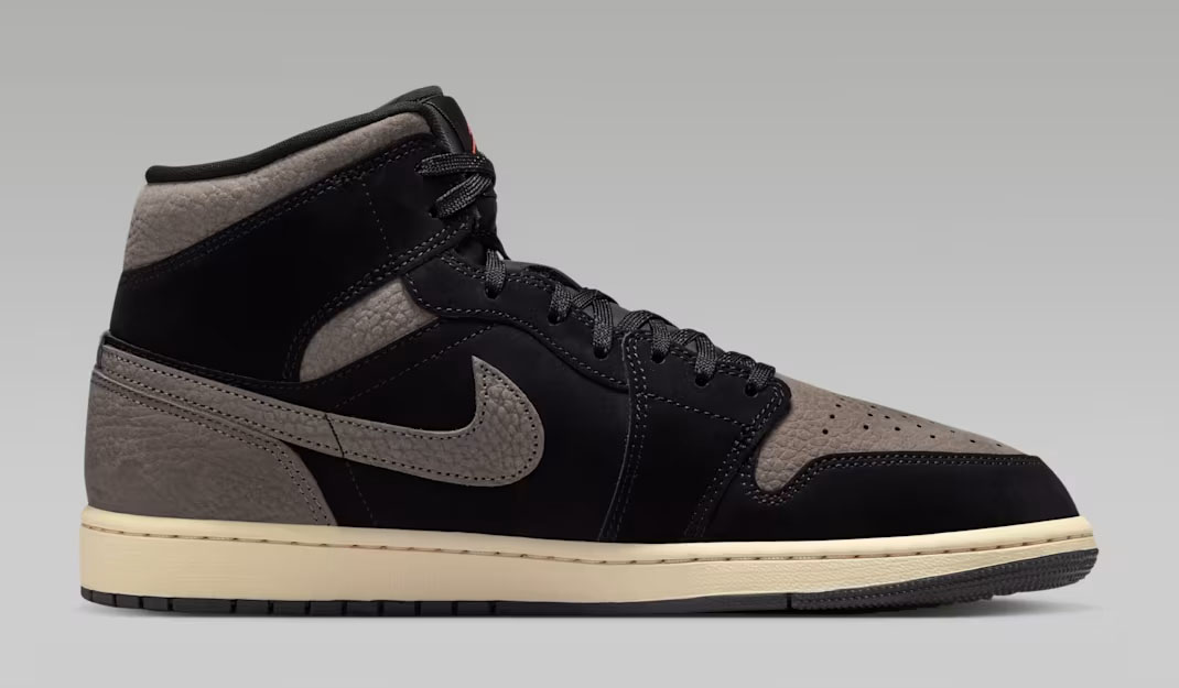 Air Jordan 1 Mid Olive Grey Mens Shoes 3