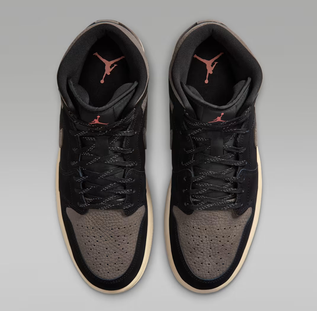 Air Jordan 1 Mid Olive Grey Mens Shoes 4