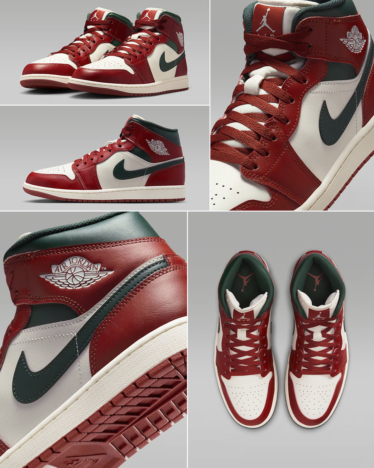 Air Jordan 1 Mid Redstone Midnight Green
