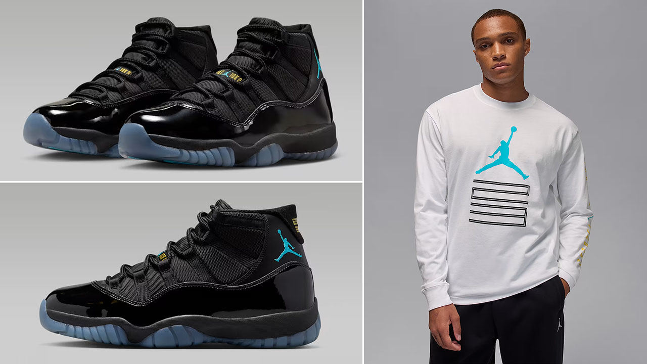 Air Jordan 11 Gamma 2025 Long Sleeve White T Shirt