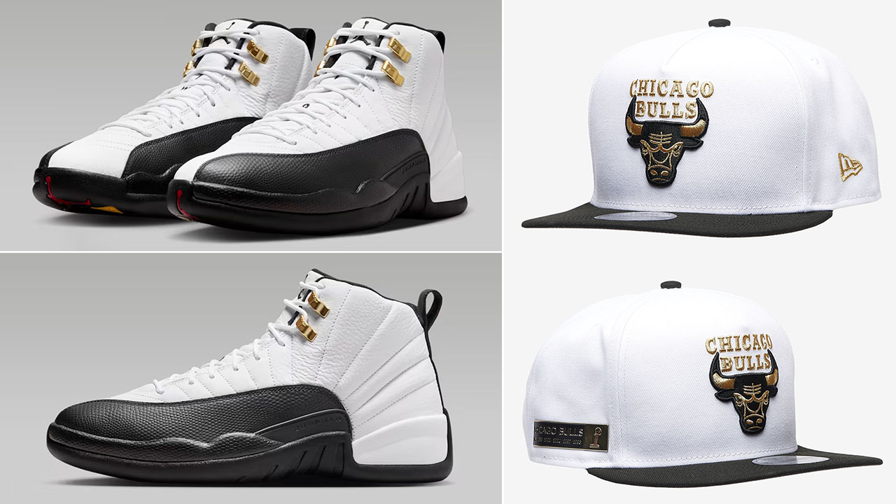 Air Jordan 12 Taxi 2025 Bulls Hat New Era Snapback Cap