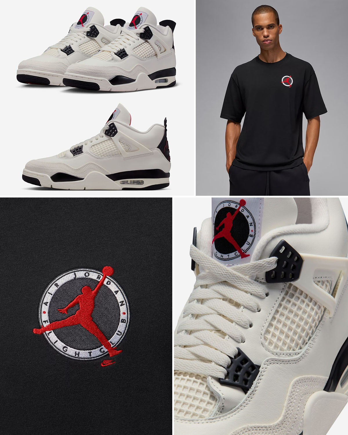 Air Jordan 4 Flight Club Black T Shirt Outfit