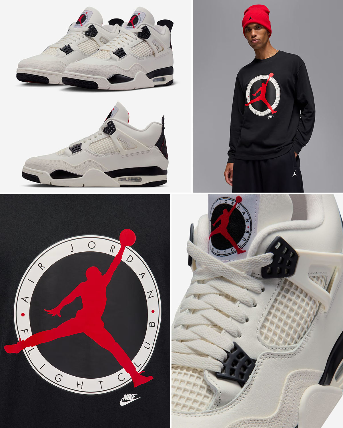 Air Jordan 4 Flight Club Long Sleeve Black T Shirt Outfit