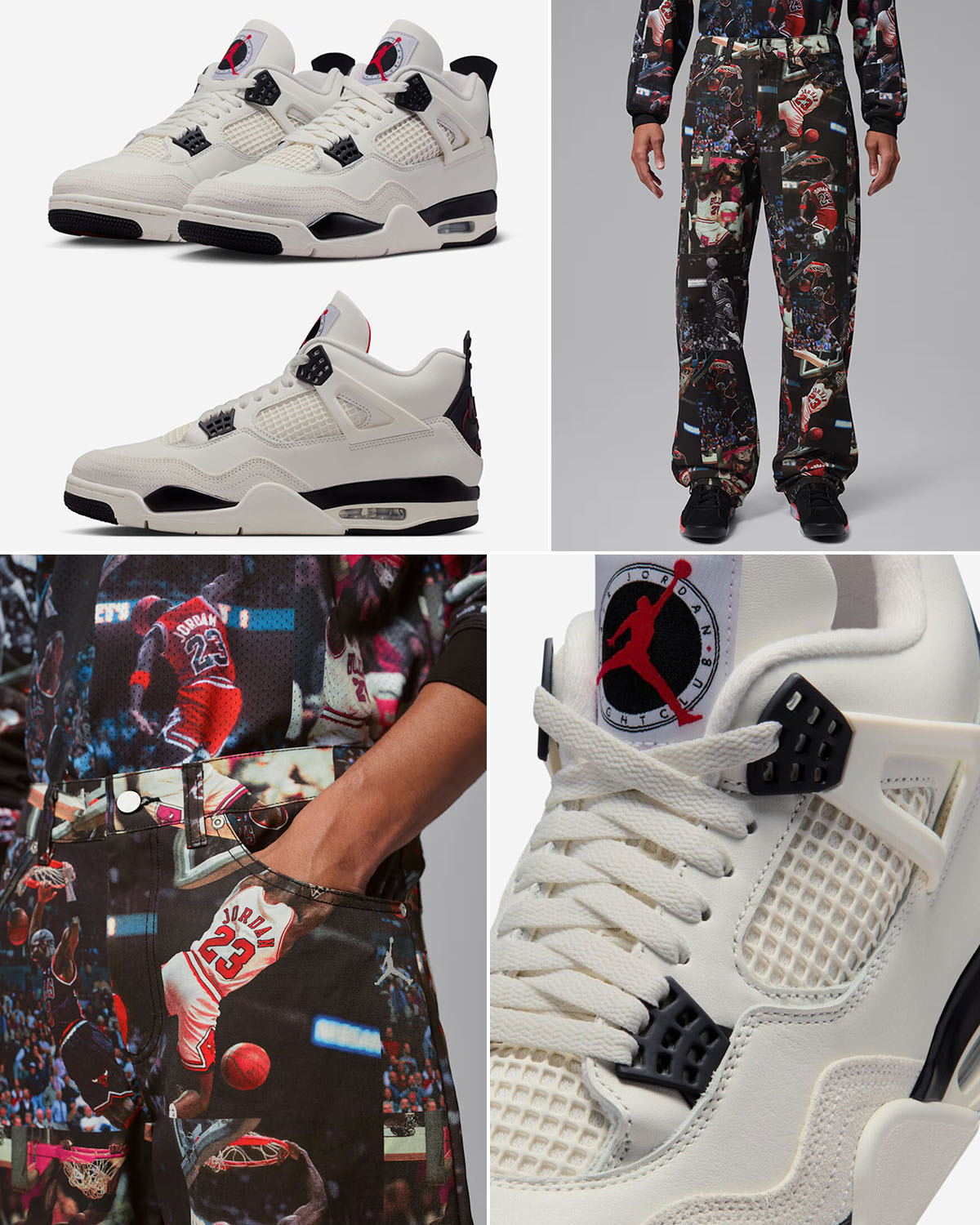 Air Jordan 4 Flight Club x Jordan Flight Woven Pants Outfit