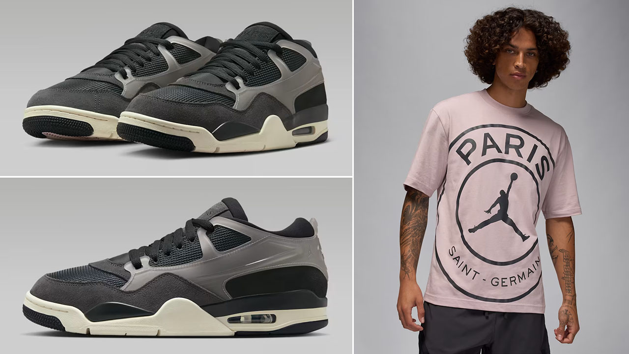Air Jordan 4 RM PSG Paris Saint Germain Off Noir Mens Sneakers Clothing Outfits
