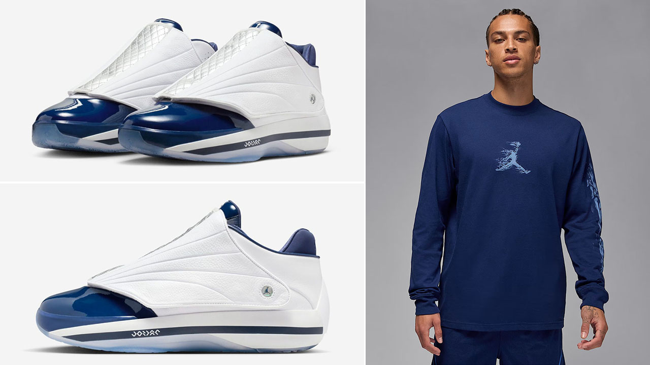Air Jordan 4016 Midnight Navy Shoes x Jordan Sport Long Sleeve T Shirt