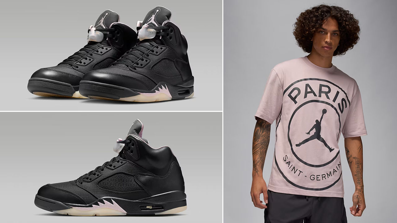 Air Jordan 5 PSG Paris Saint Germain Off Noir Mens Sneakers Clothing Outfits
