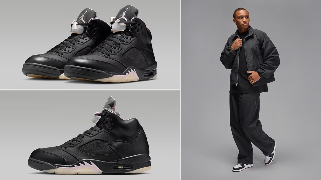 Air Jordan 5 Paris Saint Germain Off Noir Shoes x Air Jordan Mens Track Jacket and Pants
