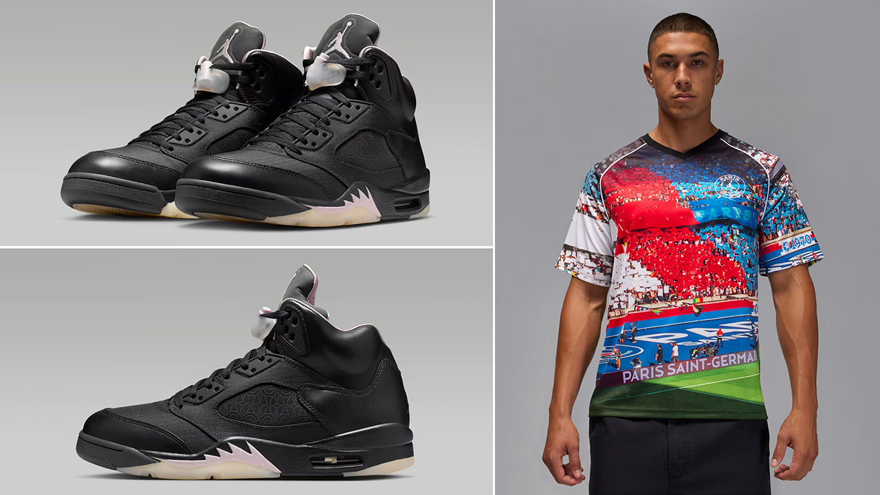 Air Jordan 5 Paris Saint Germain Off Noir Shoes x Jordan PSG Mens Jersey Top