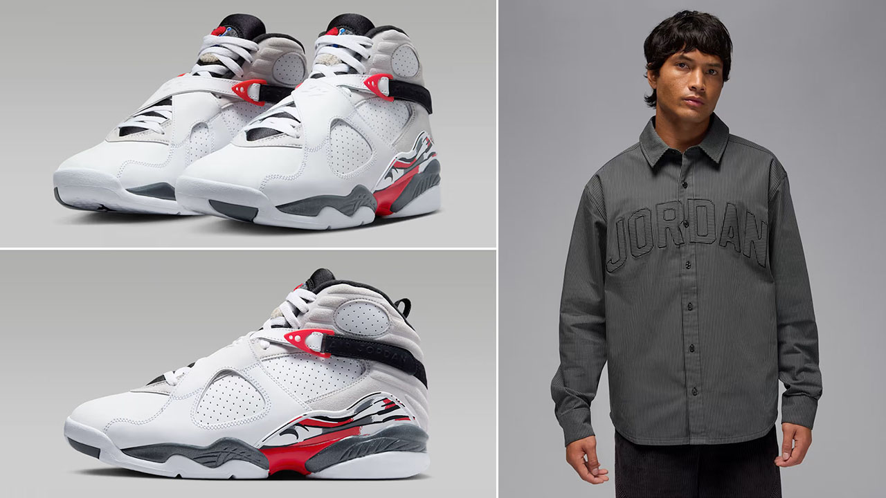 Air Jordan 8 Bugs Bunny 2025 x Jordan Flight Oxford Mens Long Sleeve Button Down Top