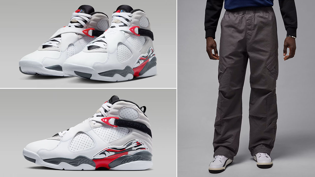 Air Jordan 8 Bugs Bunny 2025 x Jordan Flight Utility Grey Pants