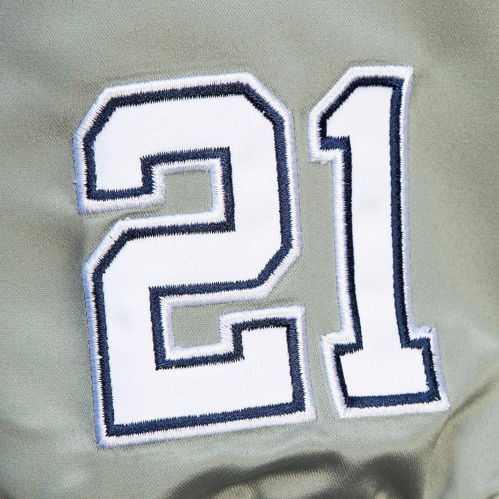 Deion Sanders Dallas Cowboys Mitchell & Ness Retired Player Graphic Full Zip Satin Jacket Navy 3