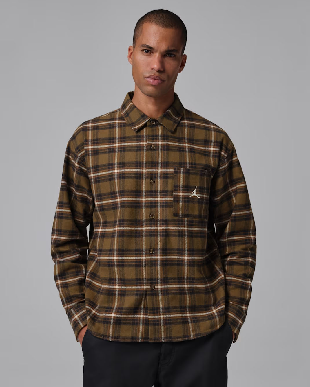 Jordan Brooklyn Graphic Flannel Shirt Yukon Brown 1
