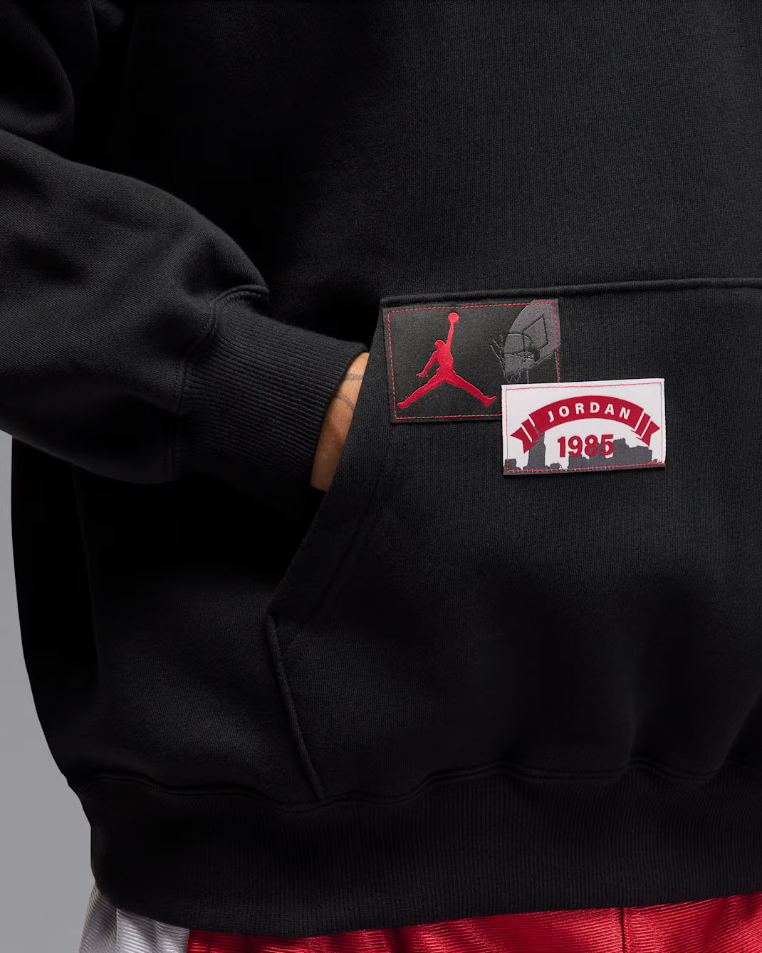 Jordan Brooklyn Mens Oversized Pullover Hoodie Black 3