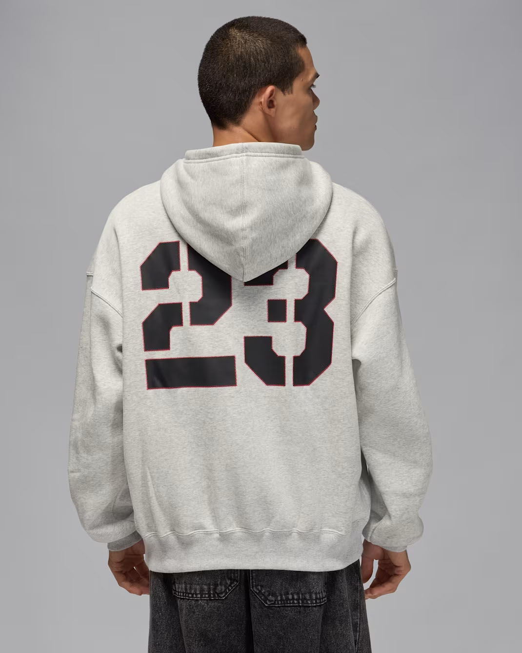 Jordan Brooklyn Mens Oversized Pullover Hoodie Grey Heather 2