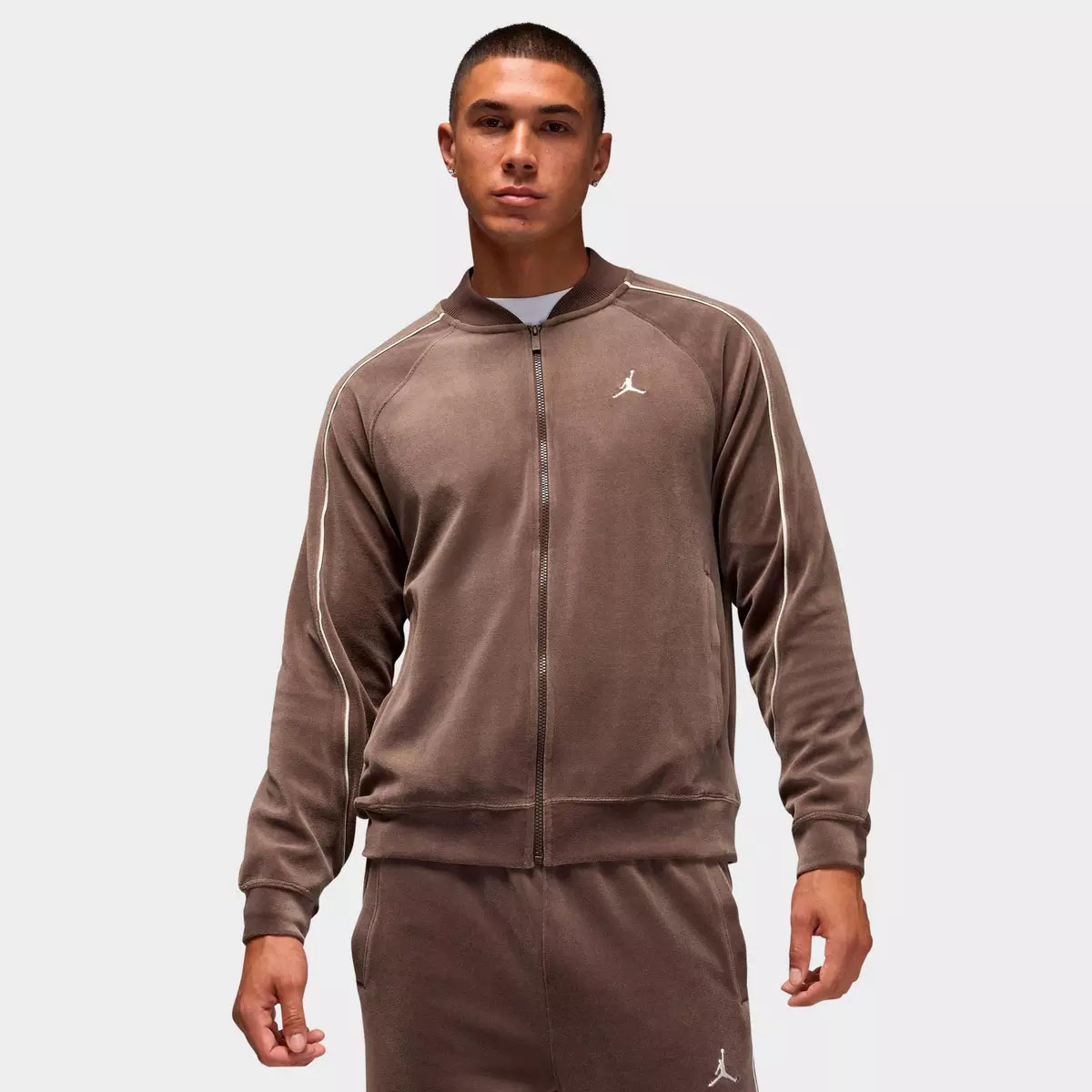Jordan Brooklyn Velour Track Jacket Baroque Brown
