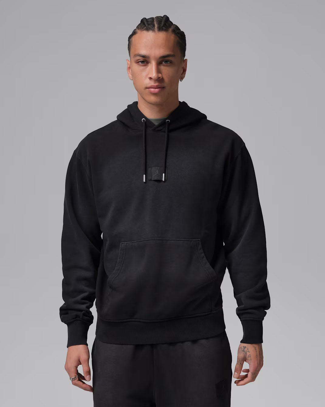 Jordan Flight Fleece Mens Black Pullover Hoodie 1