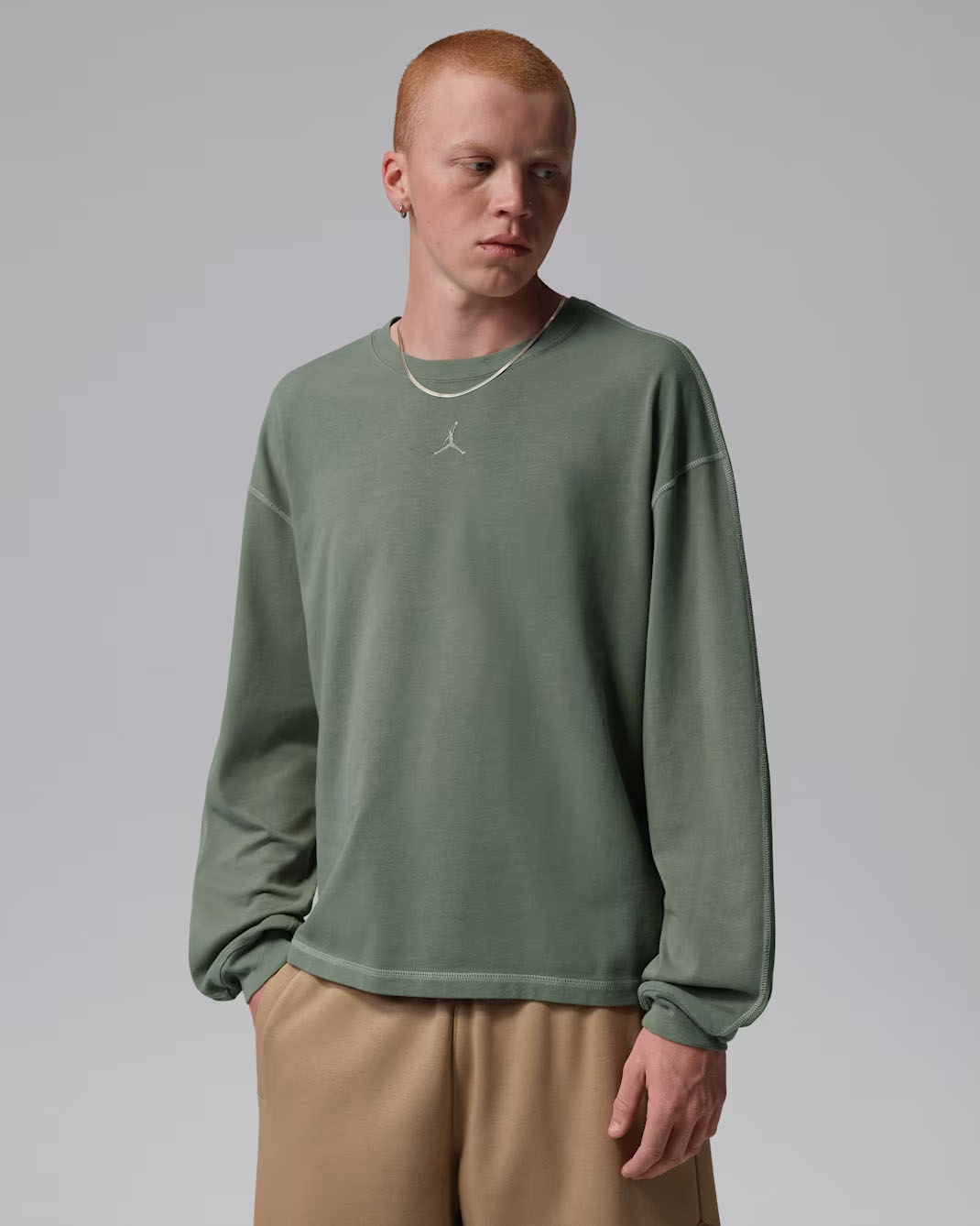 Jordan Flight Men's Heavyweight Long-Sleeve Top Vintage Lichen 1