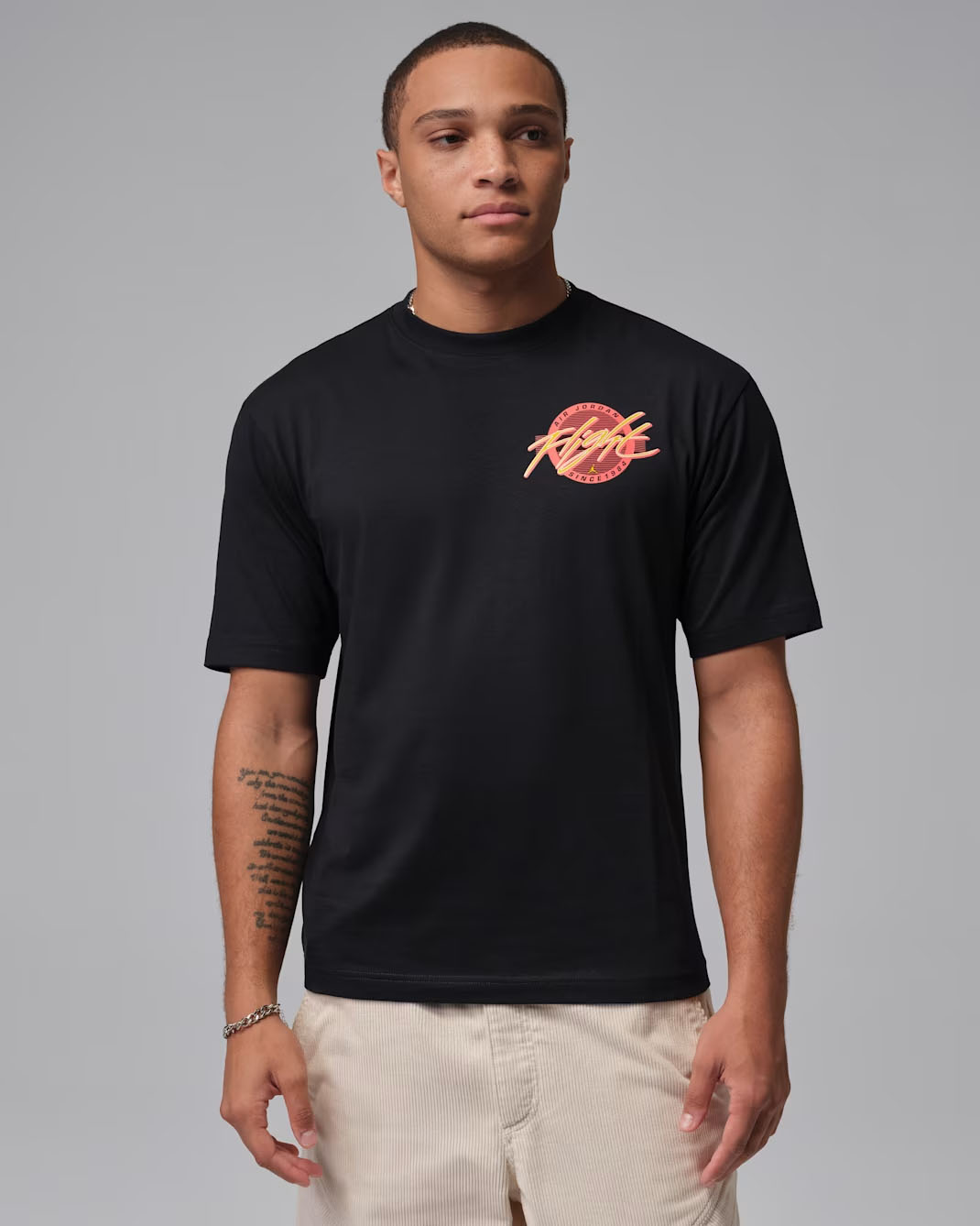 Jordan Flight Retro Mens T Shirt Black Red Yellow 1