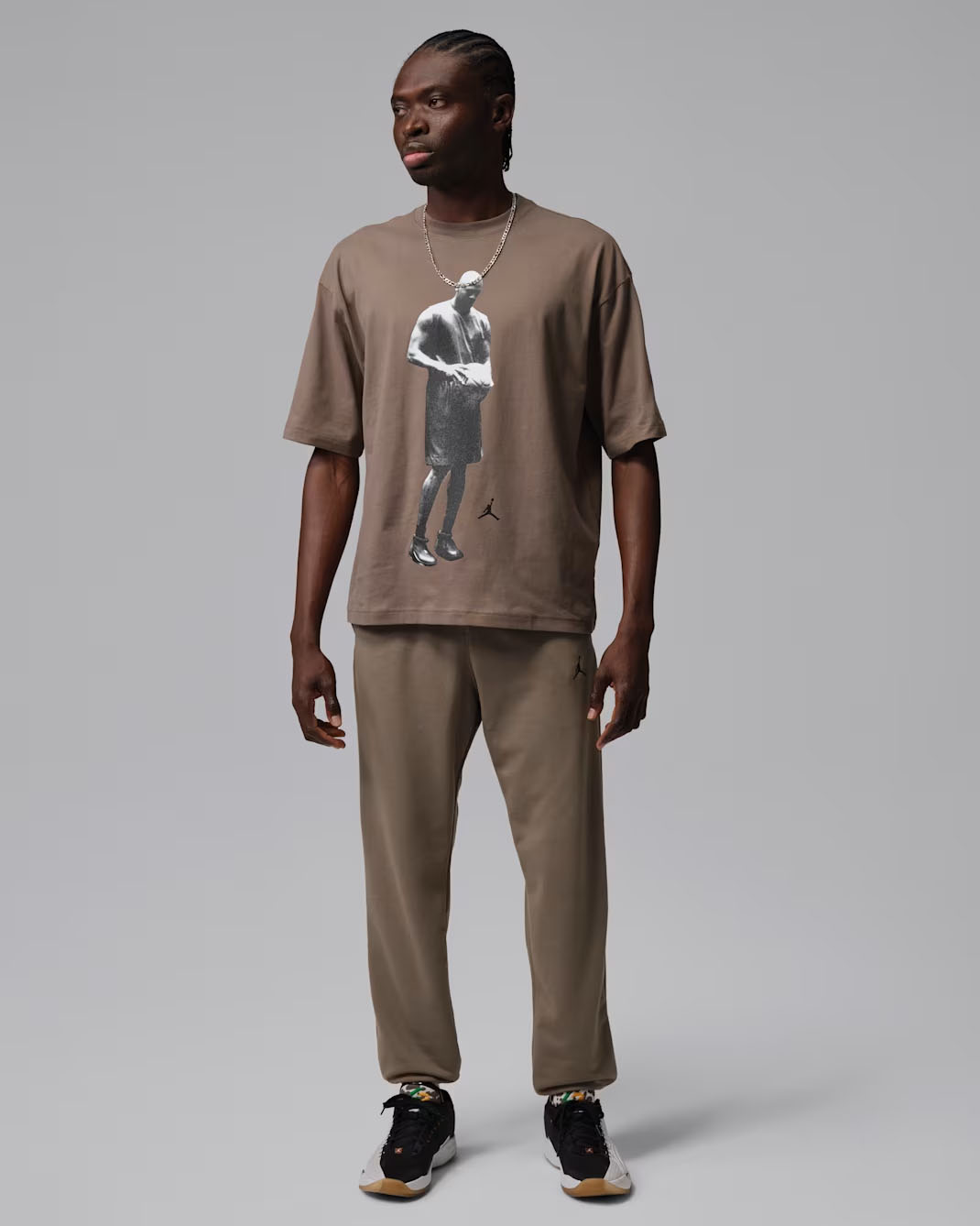 Jordan Sport CrossIover Mens Dri FT T Shirt Fleece Pants Olive Grey