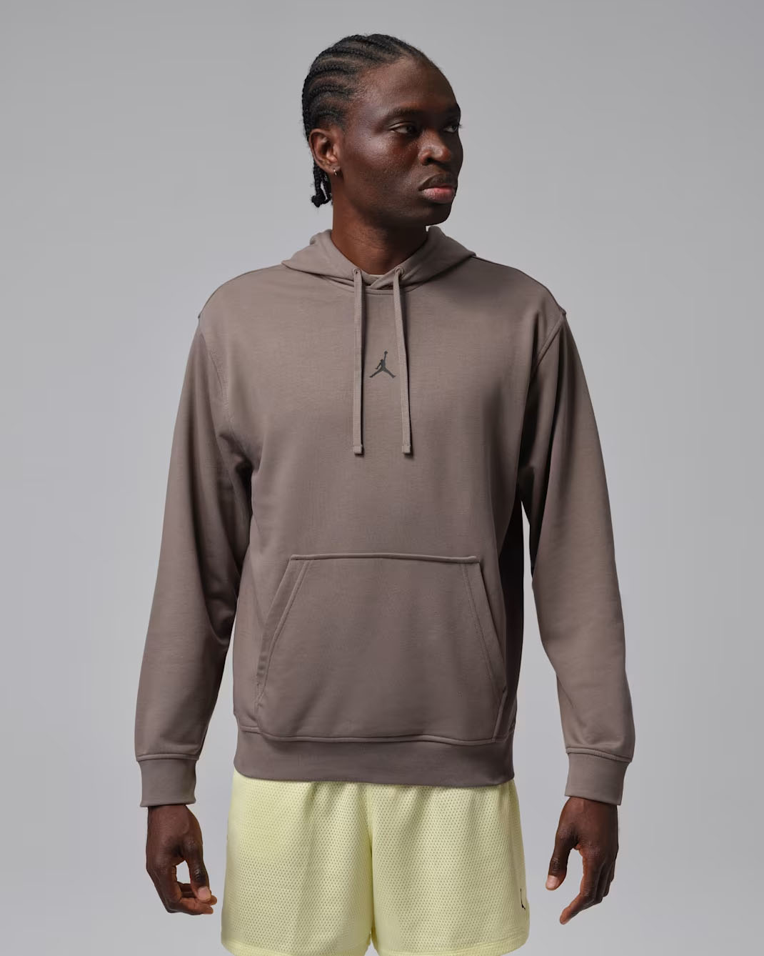 Jordan Sport Crossover Mens Dri FIT Pullover Hoodie Olive Grey
